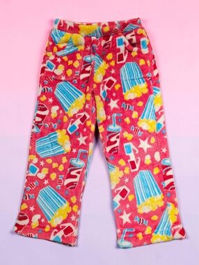 CANDY PINK Kids Pink Popcorn Print Fleece Pajama Pants. SIZE 4/5.